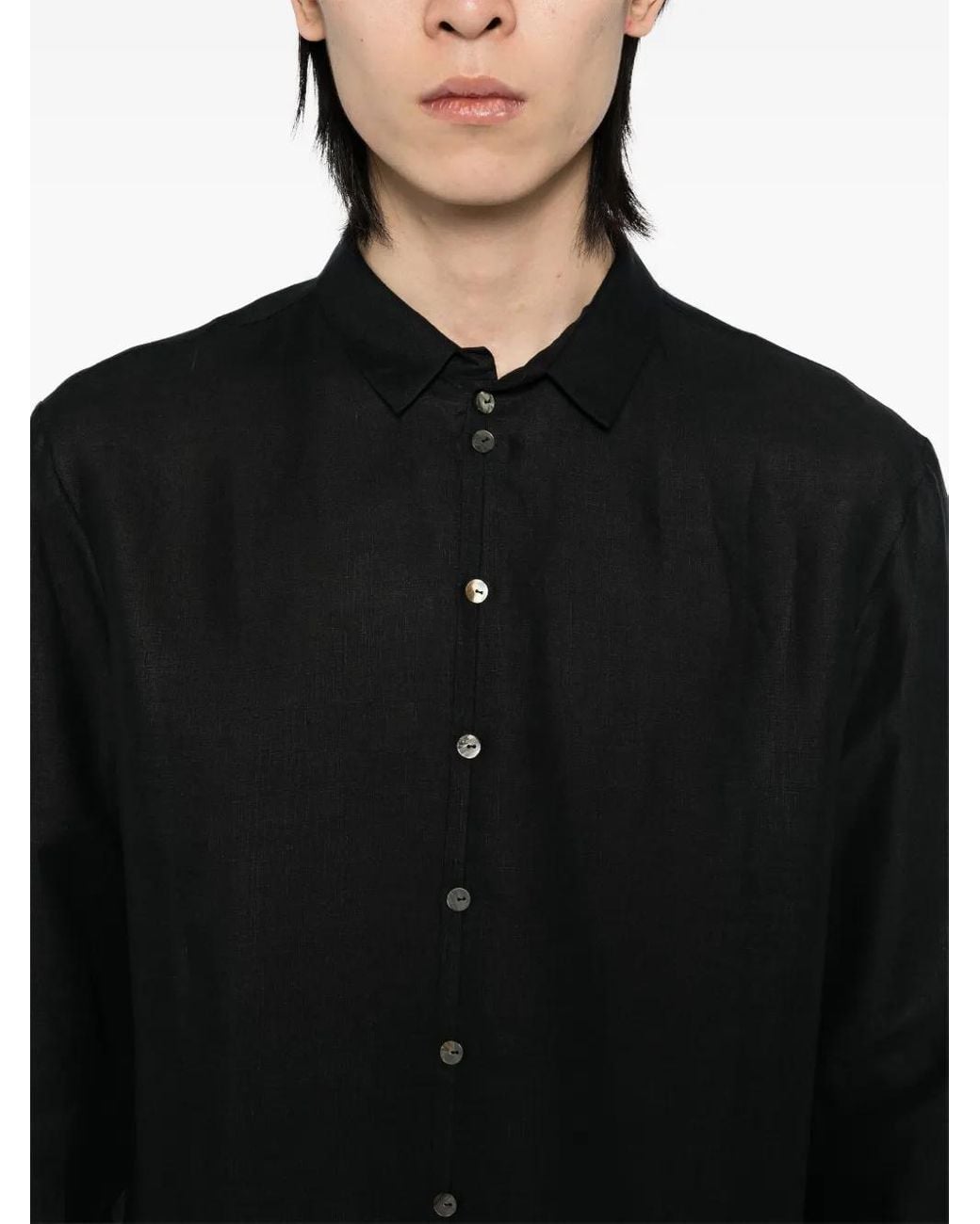 Label Under Construction Black Button-Up Shirt for men