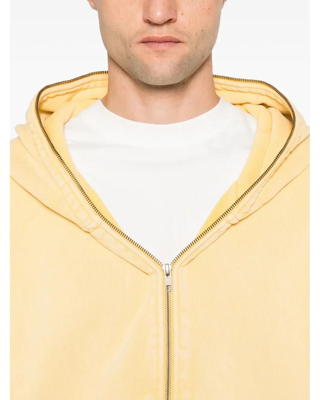 Entire studios Yellow Zip-Up Drop-Shoulder Hoodie