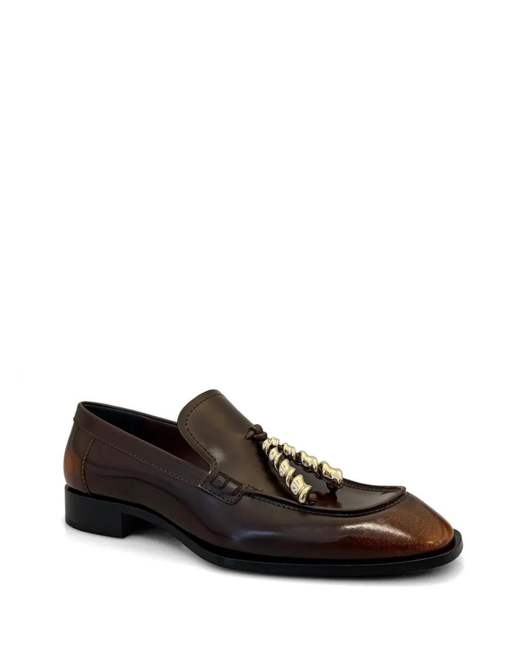 Loewe Brown Edge Leather Loafers