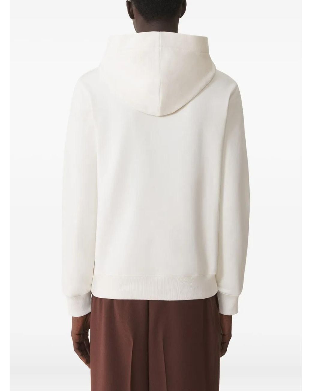 Lanvin White Logo-Embroidered Hoodie for men