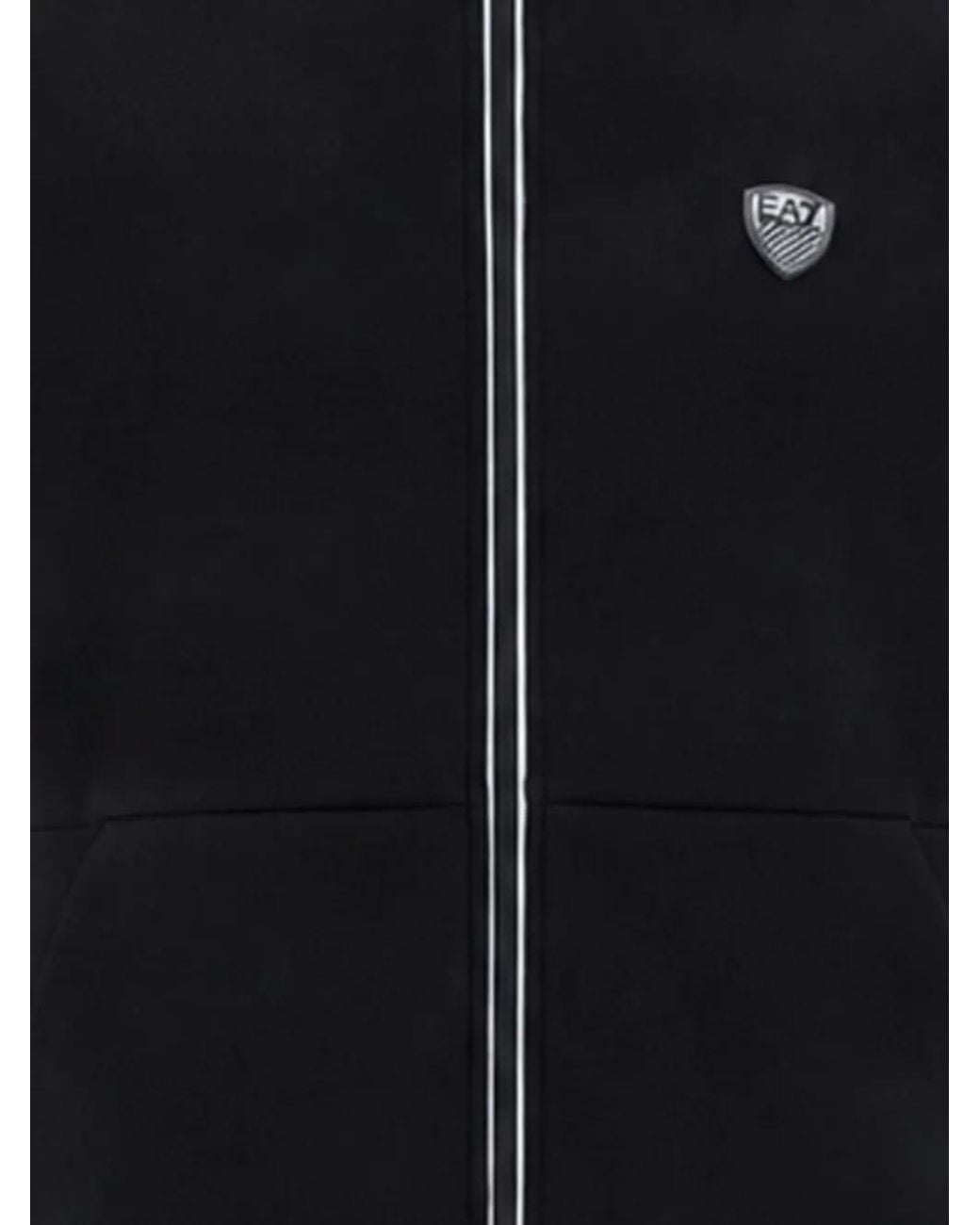 EA7 Black Logo-Patch Tracksuit for men