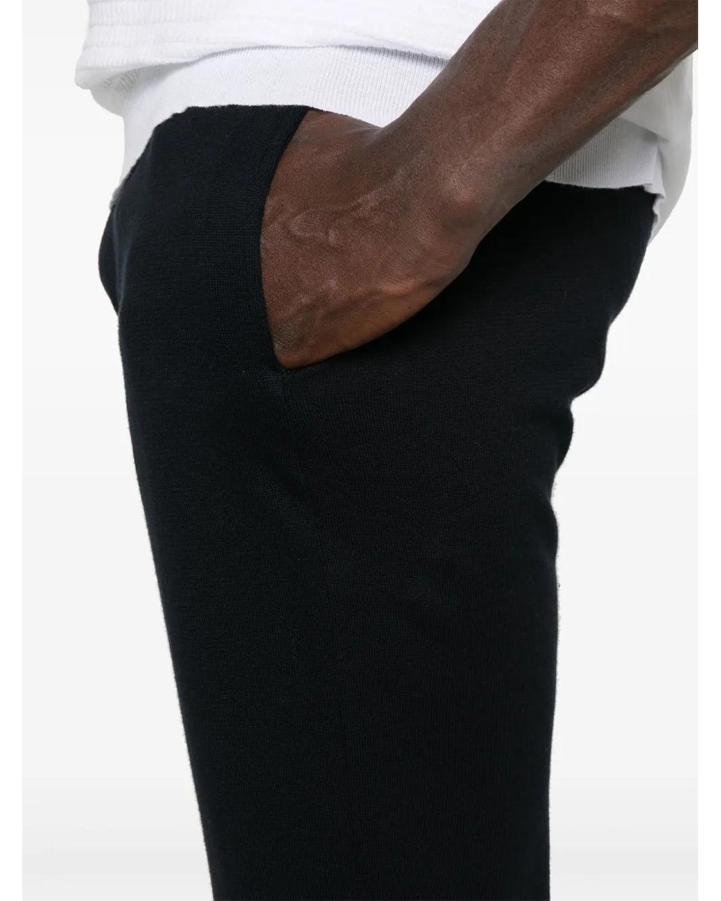 Kiton Black Tapered Trousers for men