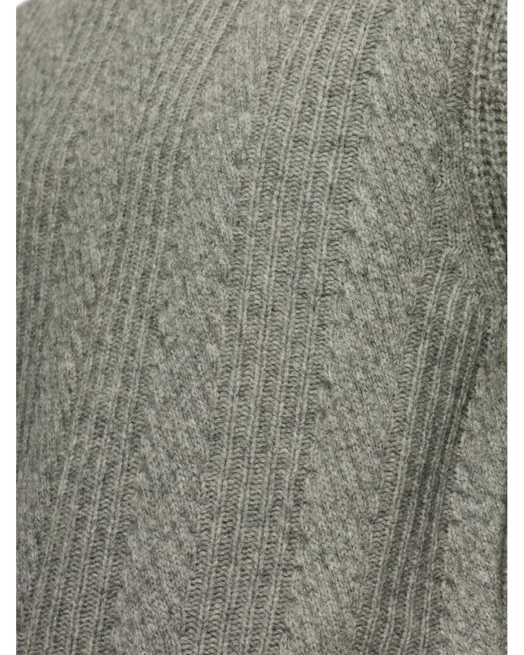 Bogner Gray Eros Cable-Knit Turtleneck Sweater for men