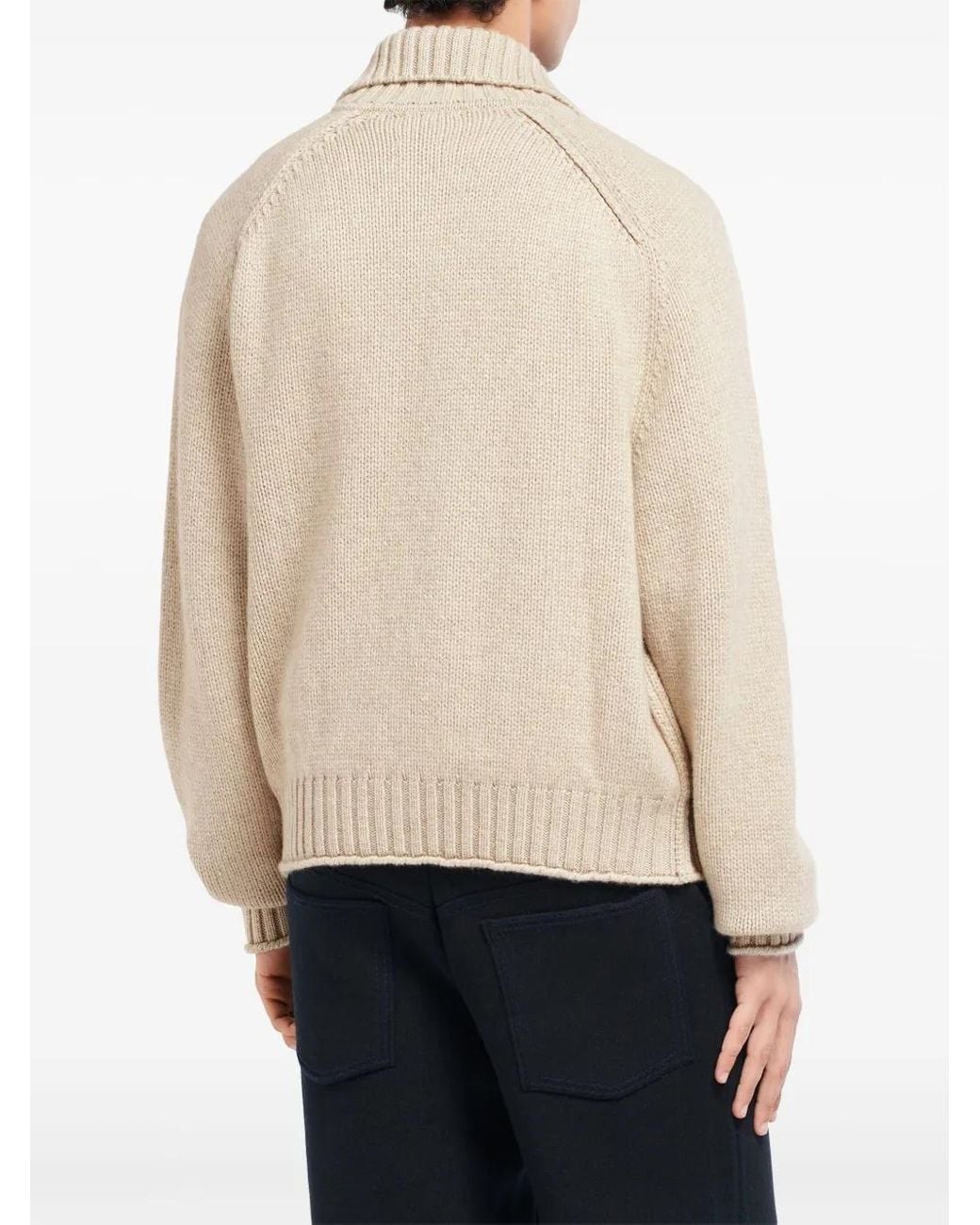 Barrie Natural Chunky-Knit Cashmere Cardigan for men