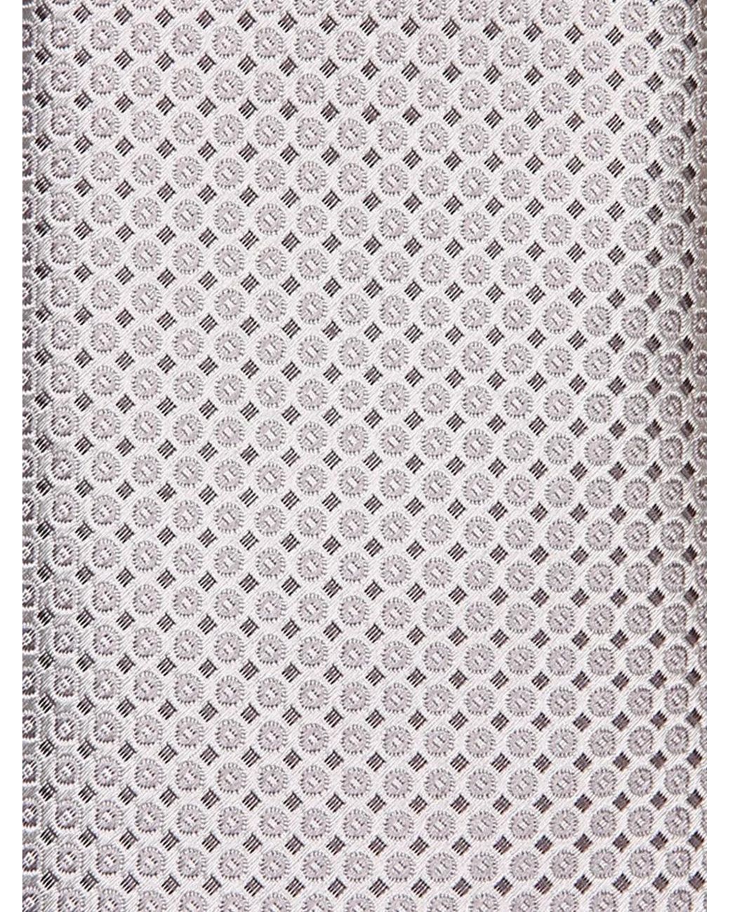 Canali White Geometric-Pattern Jacquard Tie for men