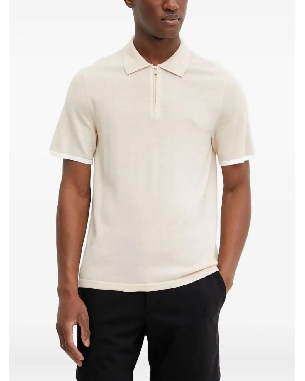 From Future White Zip-Detail Polo Shirt for men