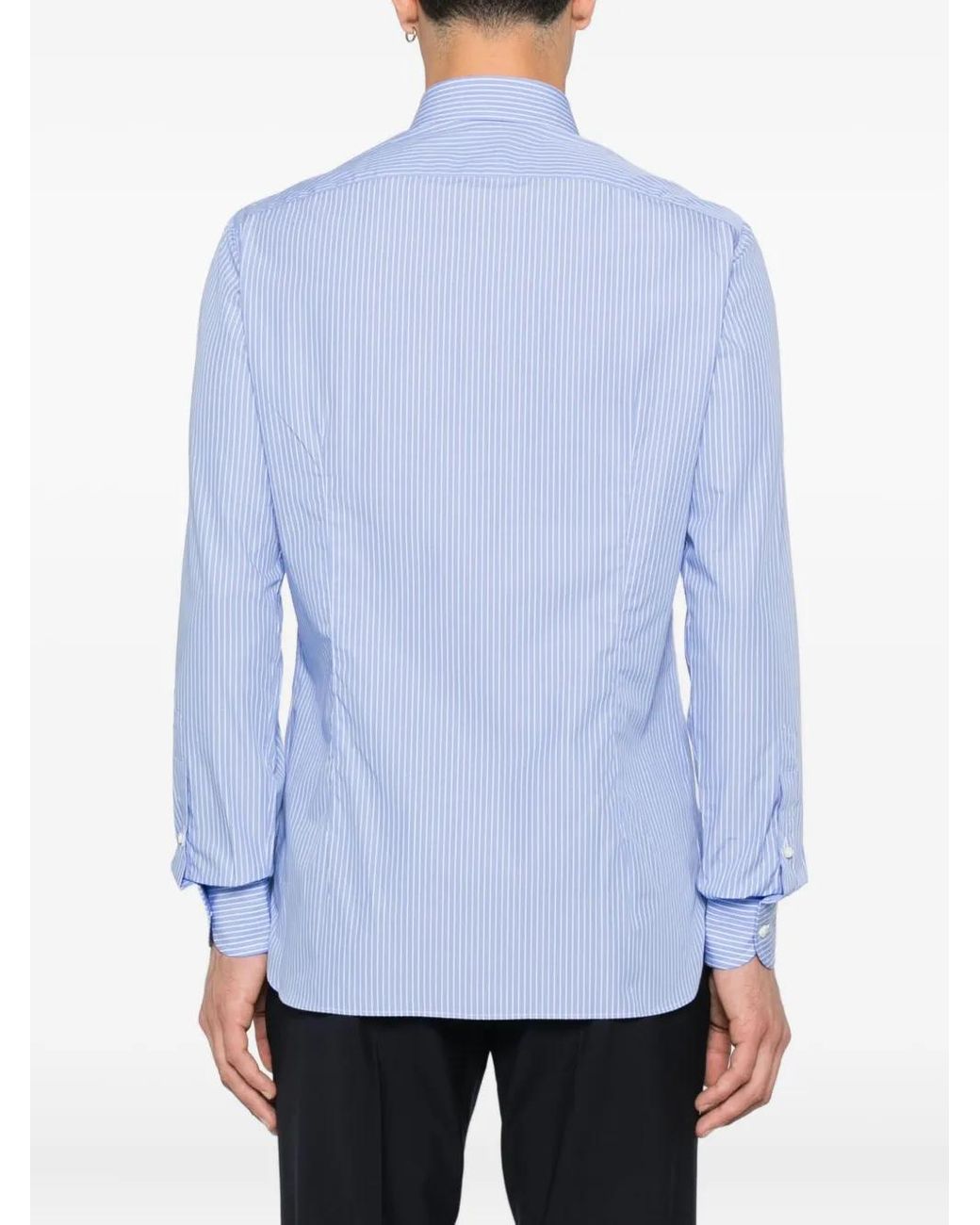 Camicia A Righe di Truzzi in Blue da Uomo