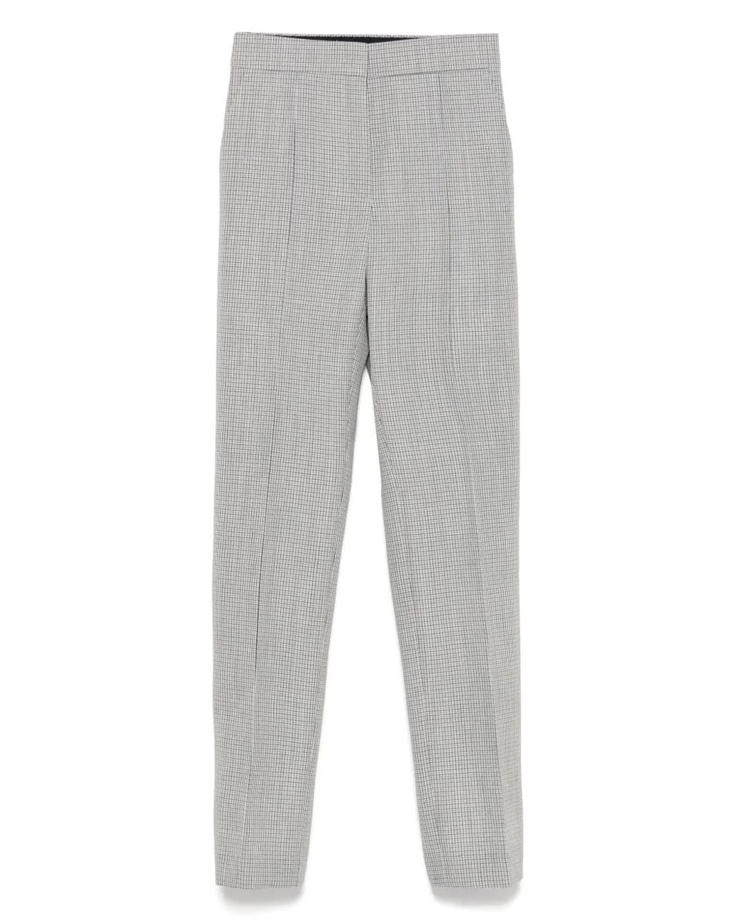 Jil Sander Geruite Wollen Broek in het Gray
