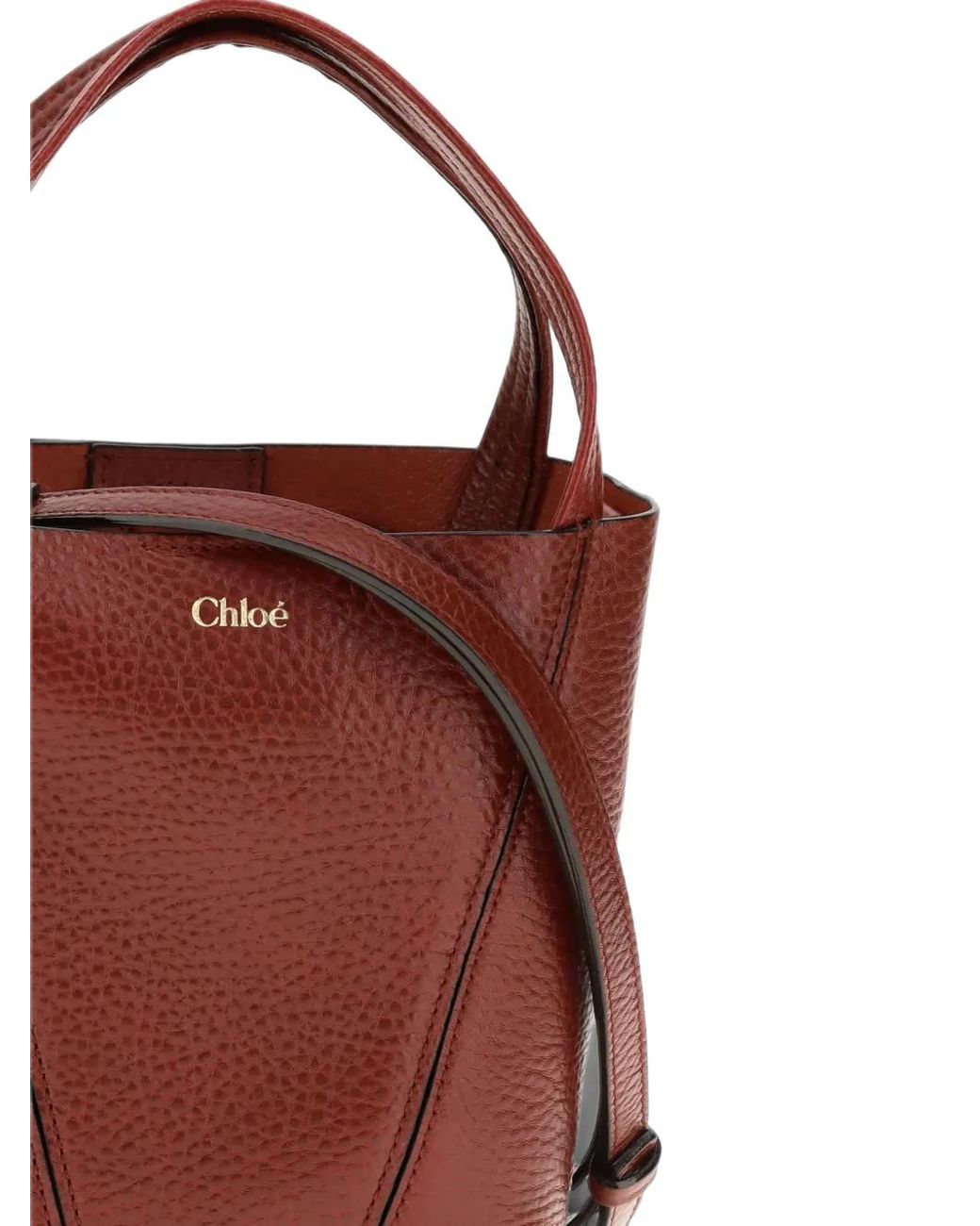 Chloé Red Small Spin Leather Shoulder Bag