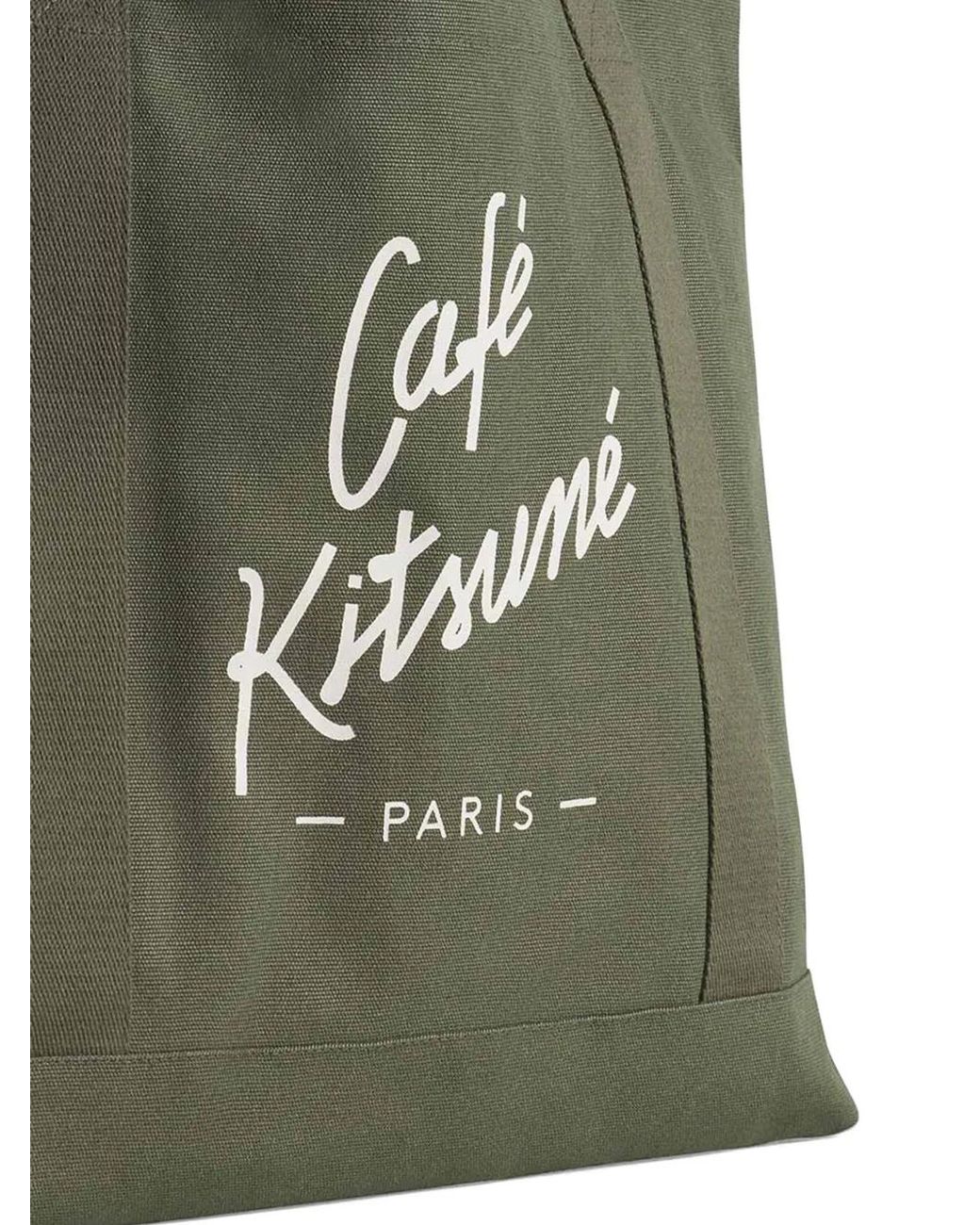 Borsa Tote Con Logo di Café Kitsuné in Green