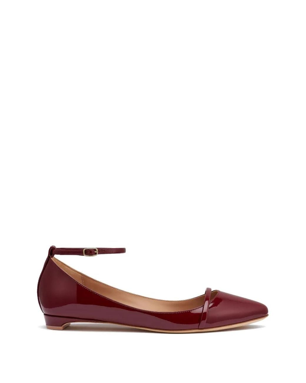 Malone Souliers Red Patent Leather Mary Ballet Flats