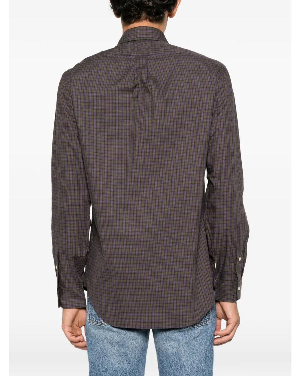 Polo Ralph Lauren Gray Check-Pattern Button-Down Shirt for men