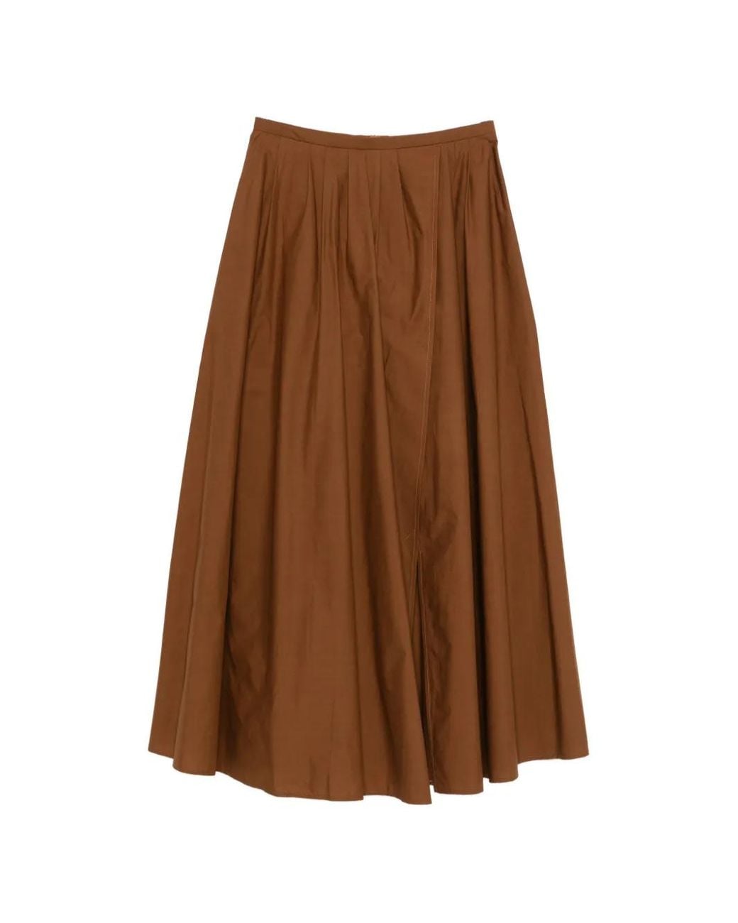 Forte_forte Brown Pleated Midi Skirt