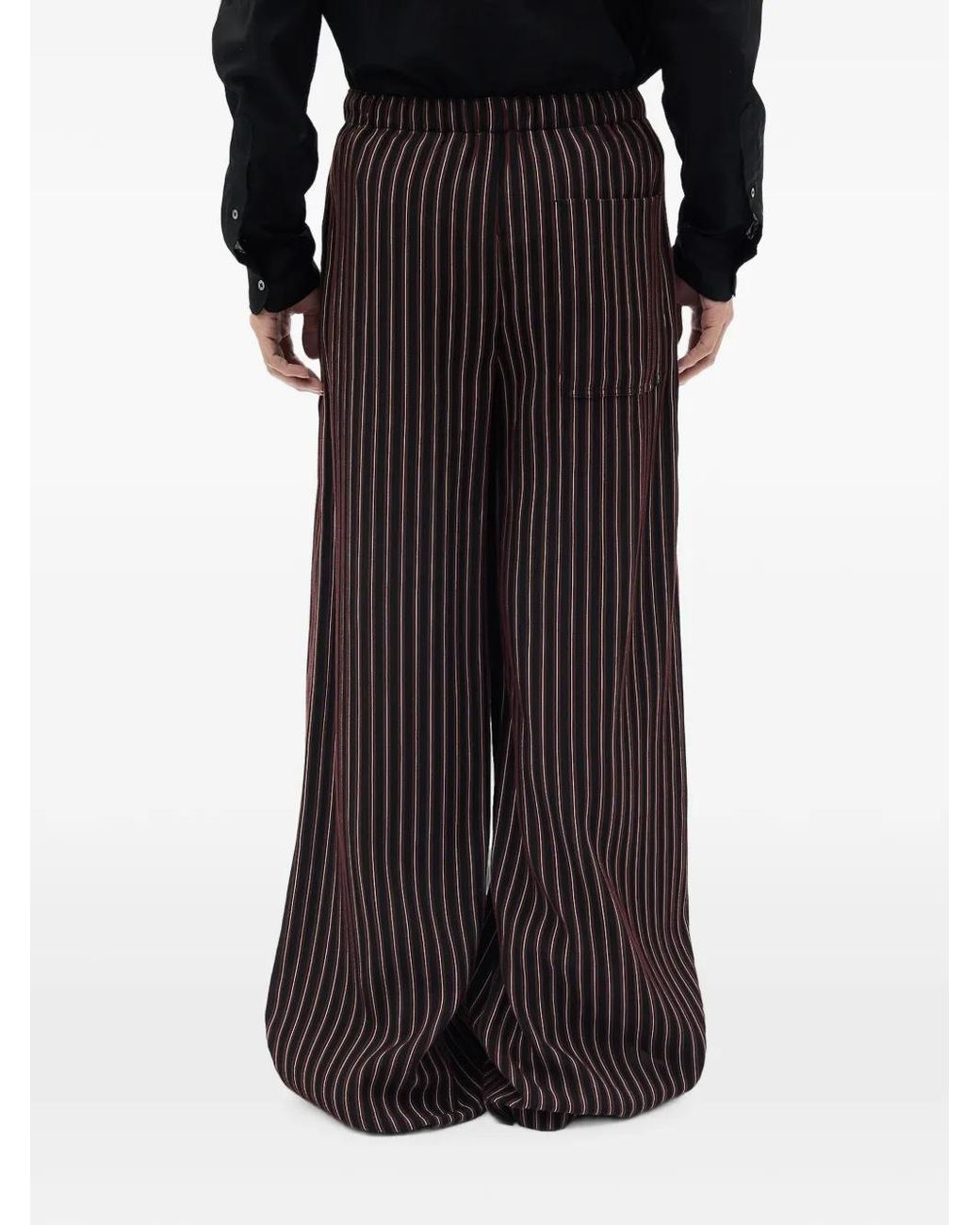 Ann Demeulemeester Black Gerry Striped Trousers for men