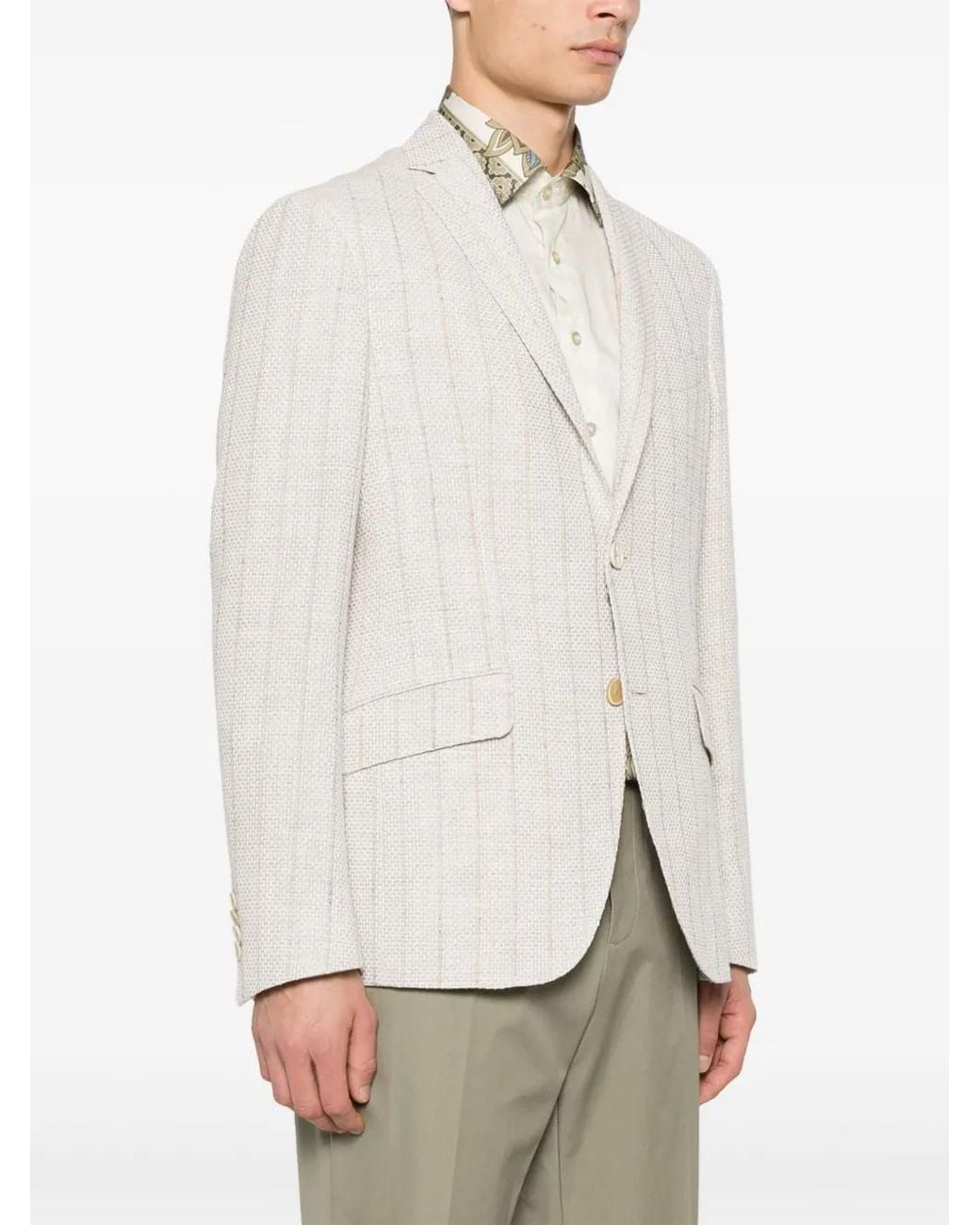 Etro White Pinstripe Blazer for men