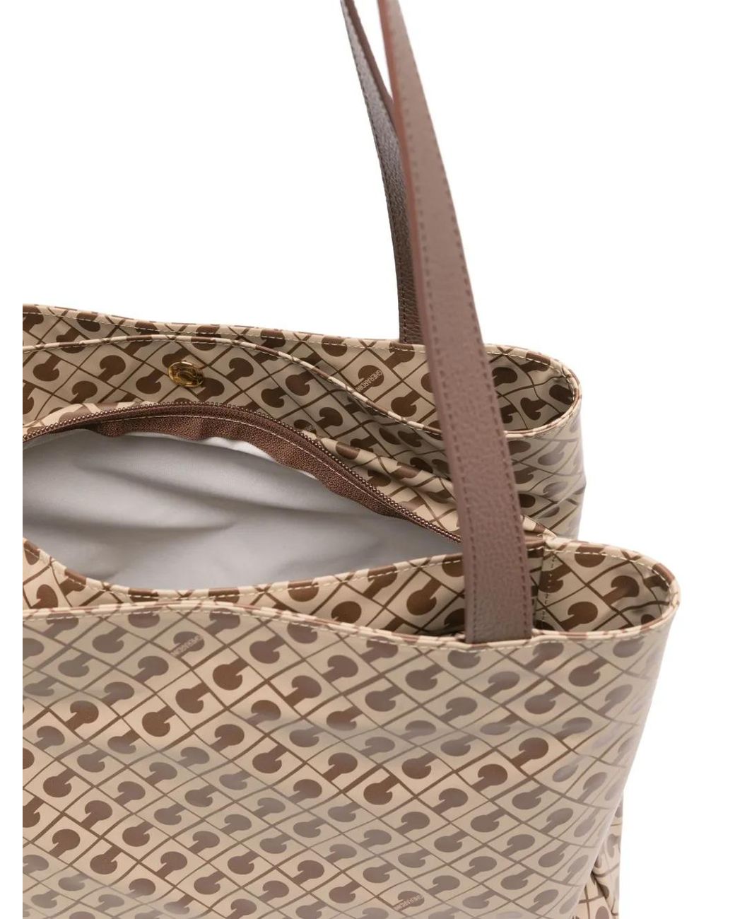Gherardini Natural Medium Monogram-Pattern Tote Bag