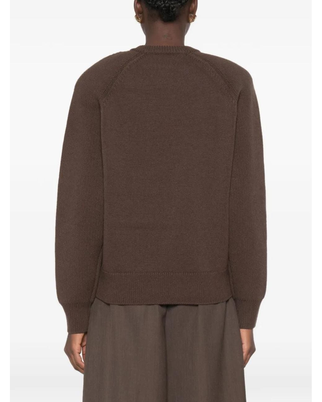 Frankie Shop Brown Lina Long-Sleeve Sweater