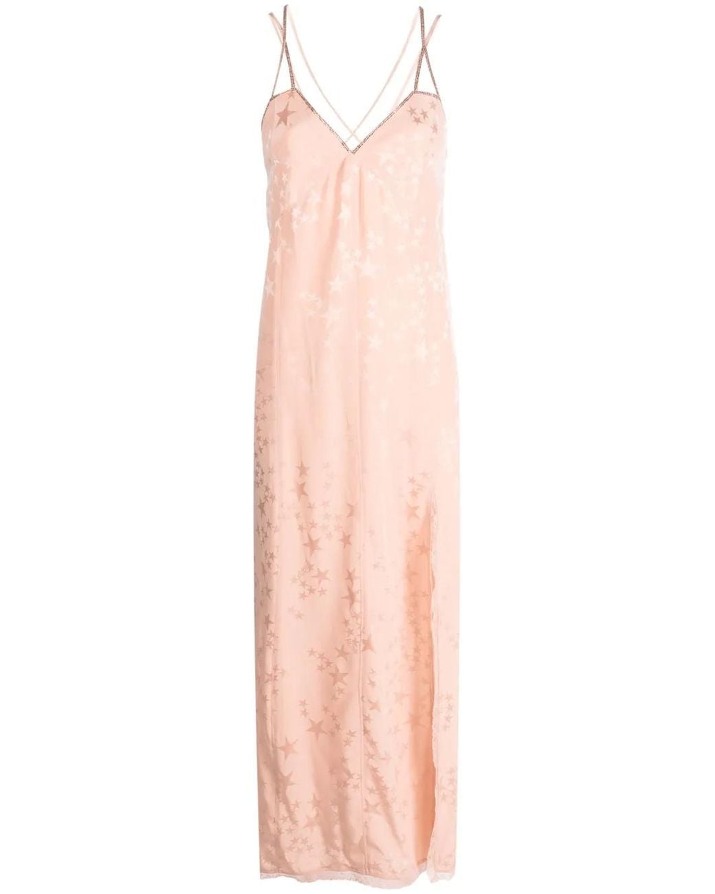 Zadig & Voltaire Pink Rohal Star-Jacquard Silk Dress