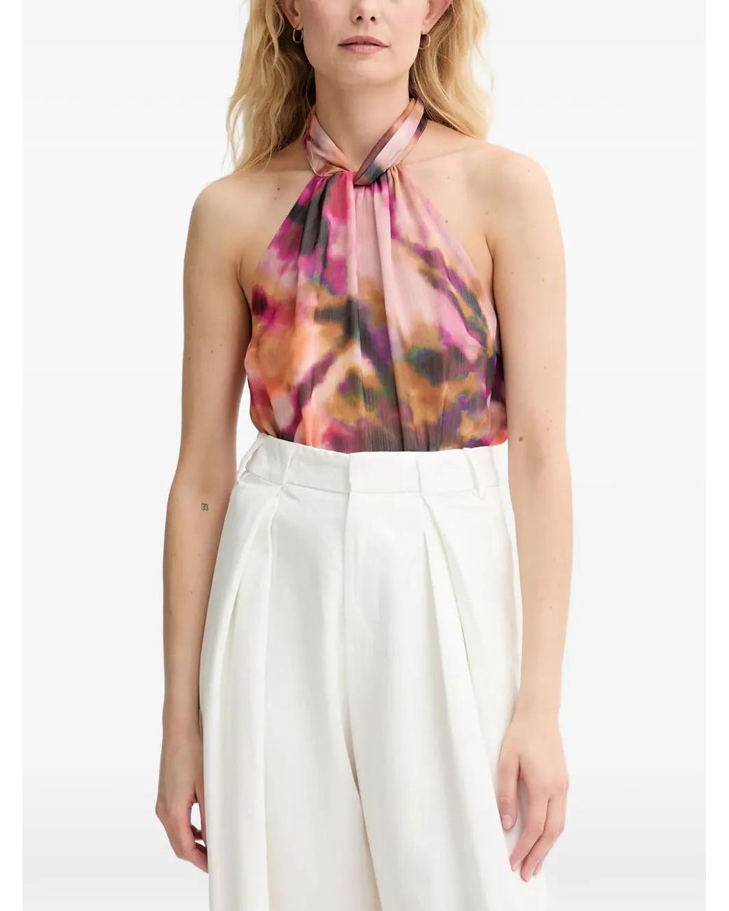 Morgan Pink Tie-Neck Top