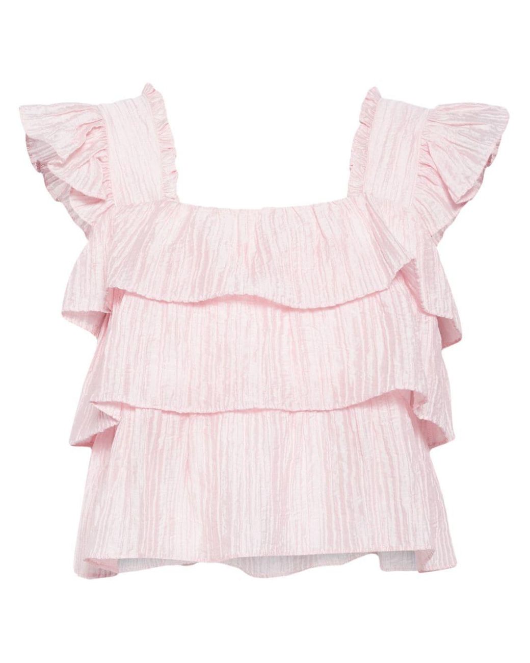 B+ AB Ruffle-Detailing Blouse in Pink | Lyst