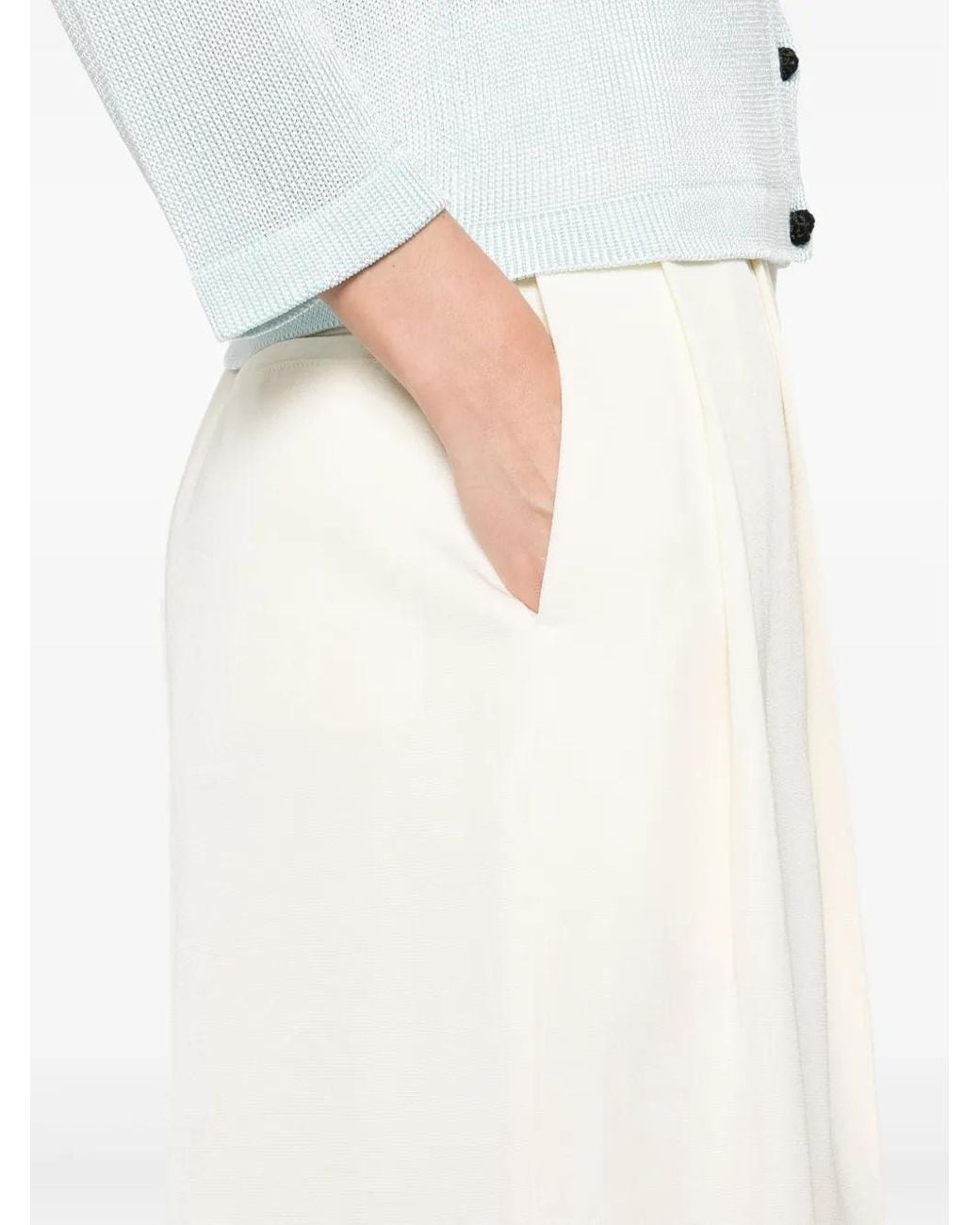 Jil Sander White Pleat-Detailed Trousers