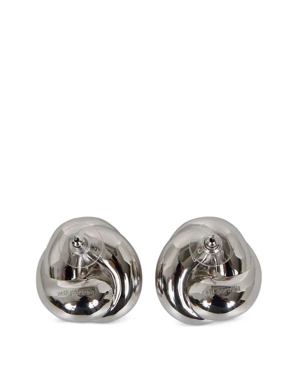 Self-Portrait White Knot Earrings