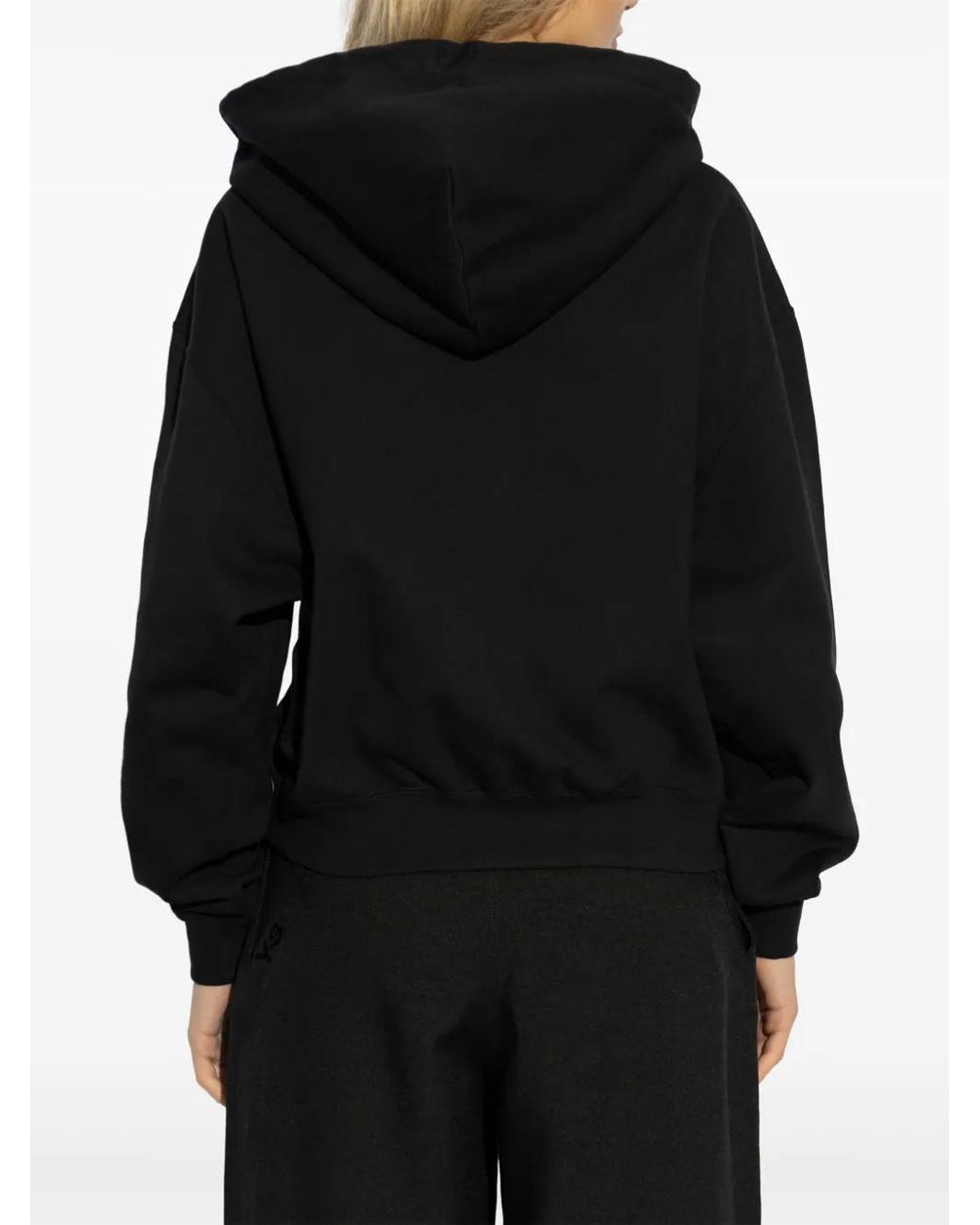 Y-3 Black Logo-Print Hoodie