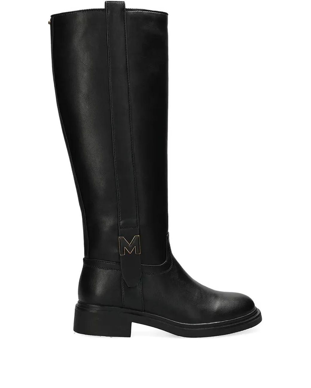 Mexx Black Logo Plaque Knee-High Boots