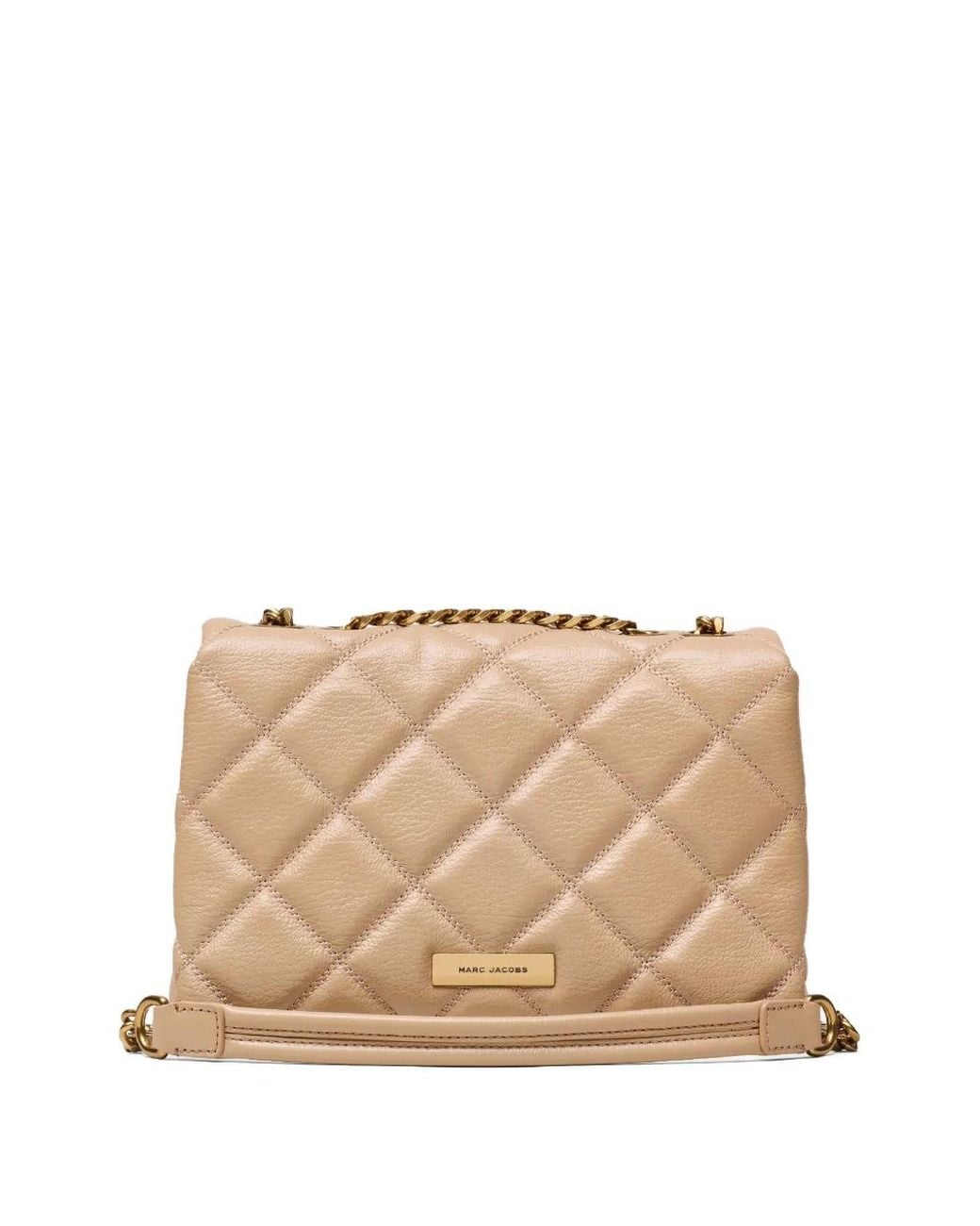 Marc Jacobs Natural The Slim Quilted Dual-Chain Leather Shoulder Bag