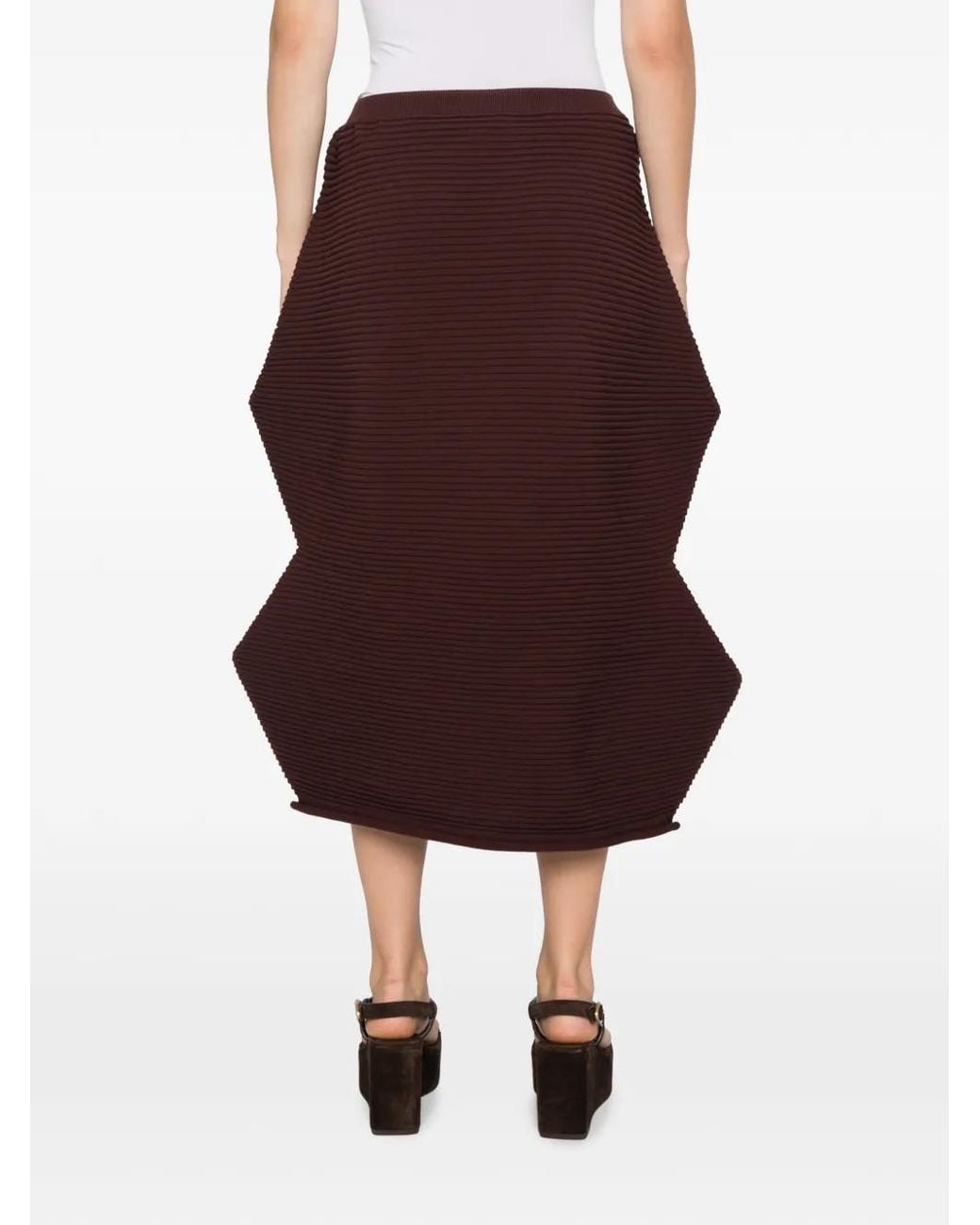 Pleats Please Issey Miyake Purple Sculptural Pleated Skirt