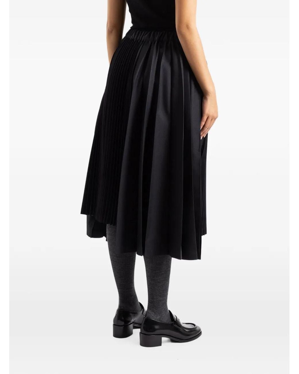 Comme des Garçons Black Asymmetric Pleated Skirt