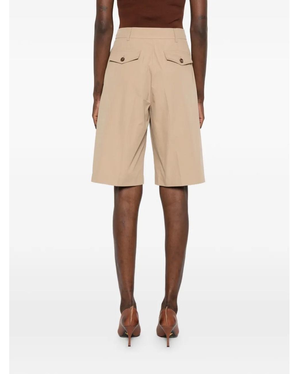 Yves Salomon Natural Pleated Shorts