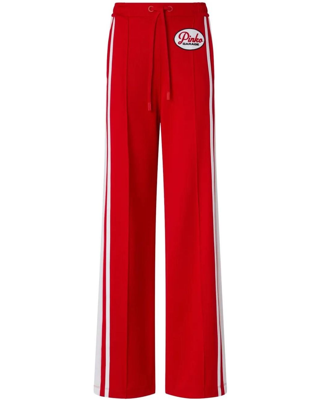 Pinko Red Logo-Appliqué Track Shorts