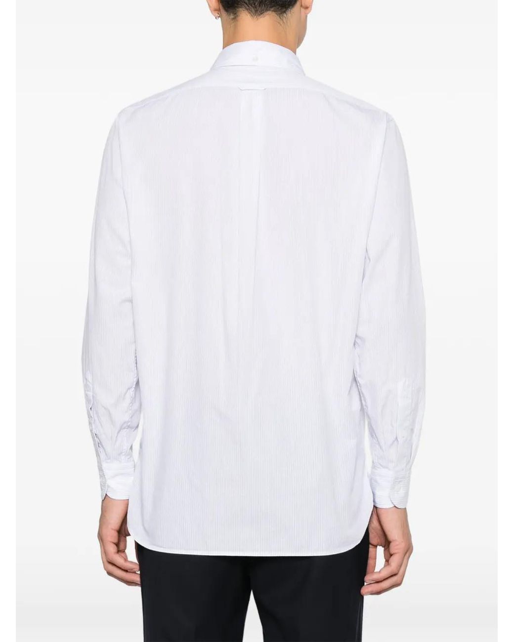 Lardini White Striped Button-Down Shirt for men