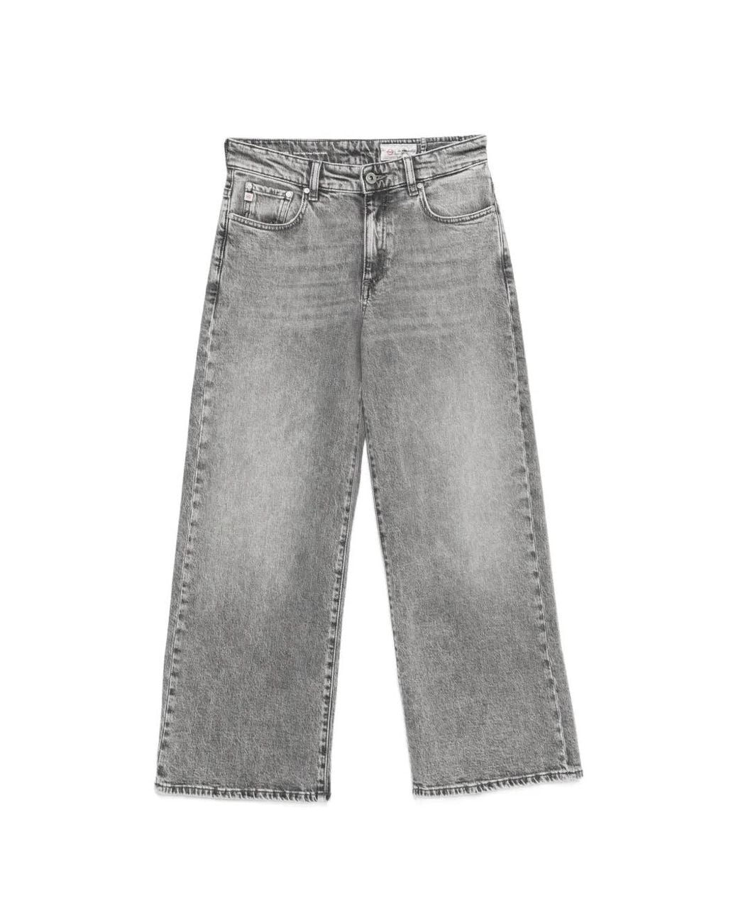 AG Jeans Gray Wide Leg Saige Jeans