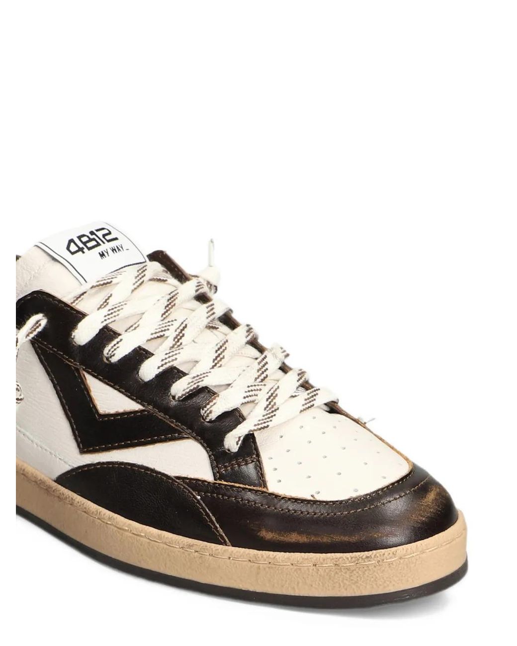 4b12 White Playnew Panelled Leather Sneakers for men