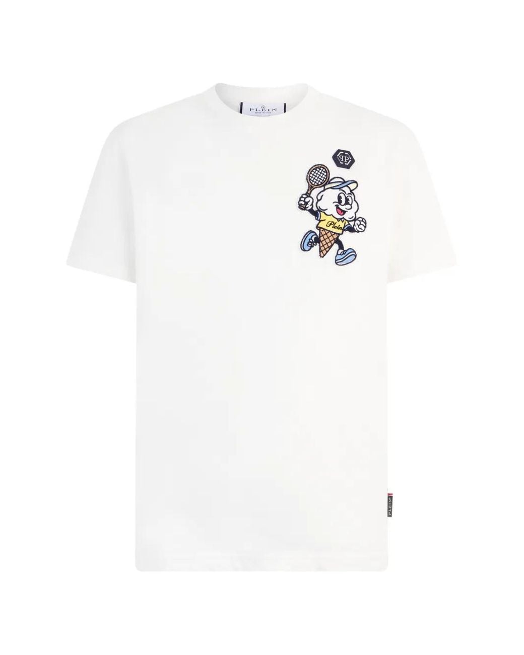 Philipp Plein White Round Neck T-Shirt Gelato Monsters for men