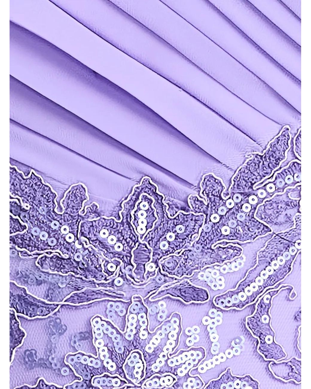 Tadashi Shoji Purple Draped Embroidered Dress