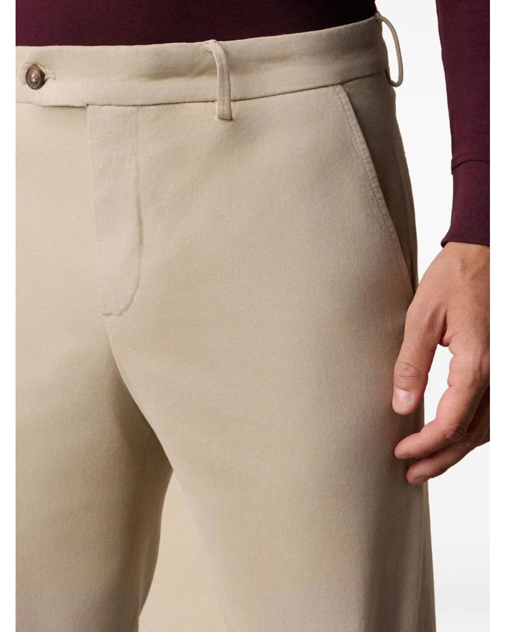 Brooks Brothers Natural Cotton-Blend Trousers for men