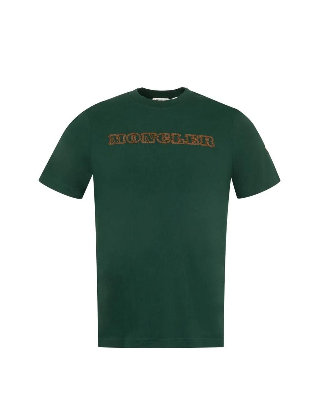 Moncler Green Logo Cotton Jersey T-Shirt for men