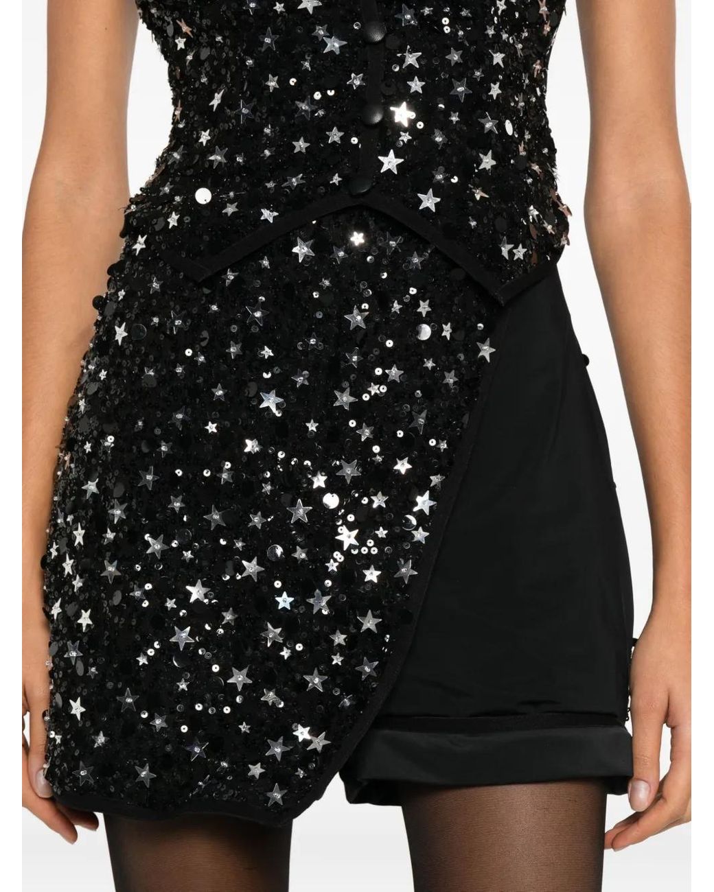 MITILIANE COUTURE Black Sequin-Embellished Shorts