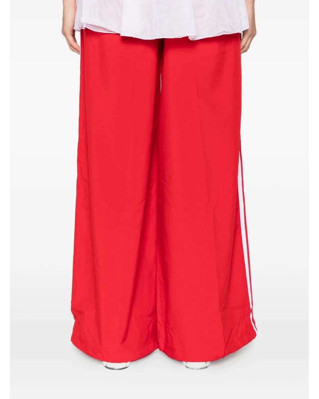 Adidas Red Pantalon Rayé À Design Superposé