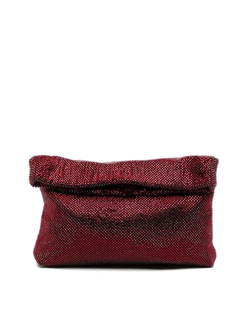 Twentyfourhaitch Purple Dunham Crystal-Embellished Clutch Bag
