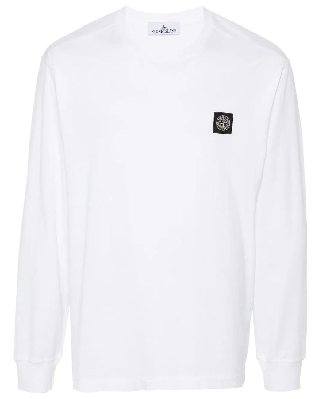 Stone Island White T-Shirt M/Lunga for men