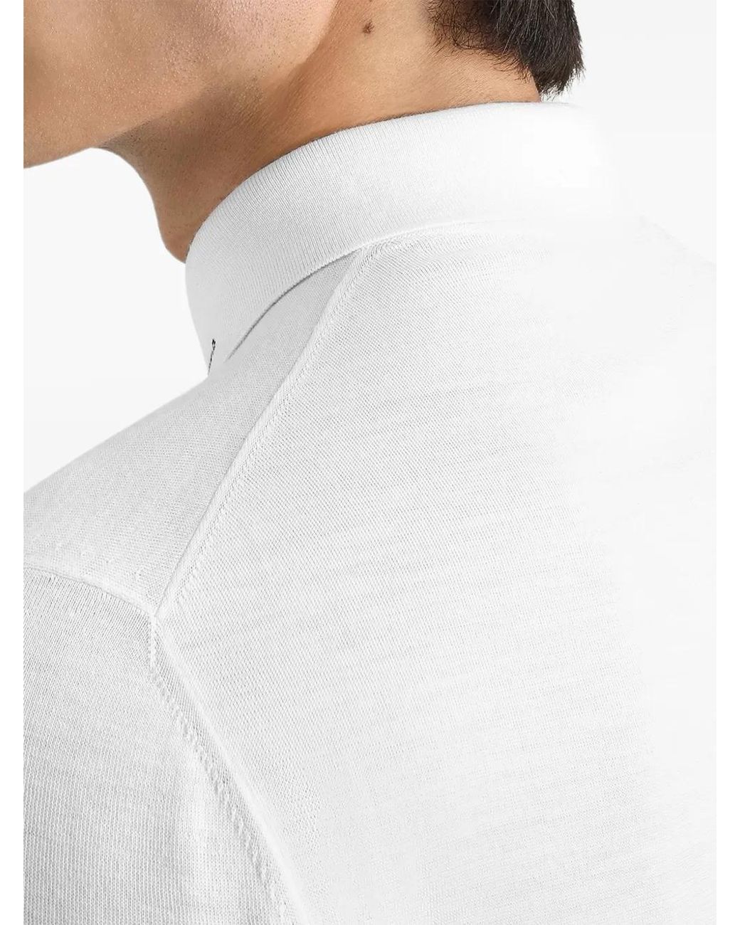 Dolce & Gabbana White Wool Polo Shirt for men