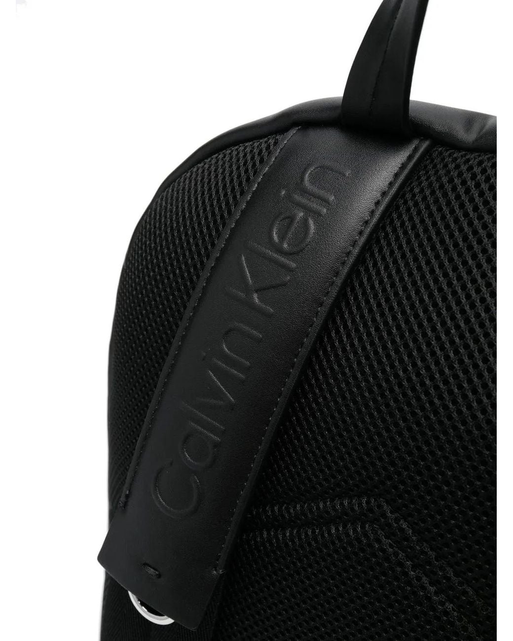 Calvin Klein Black Logo Zipped Backpack for men