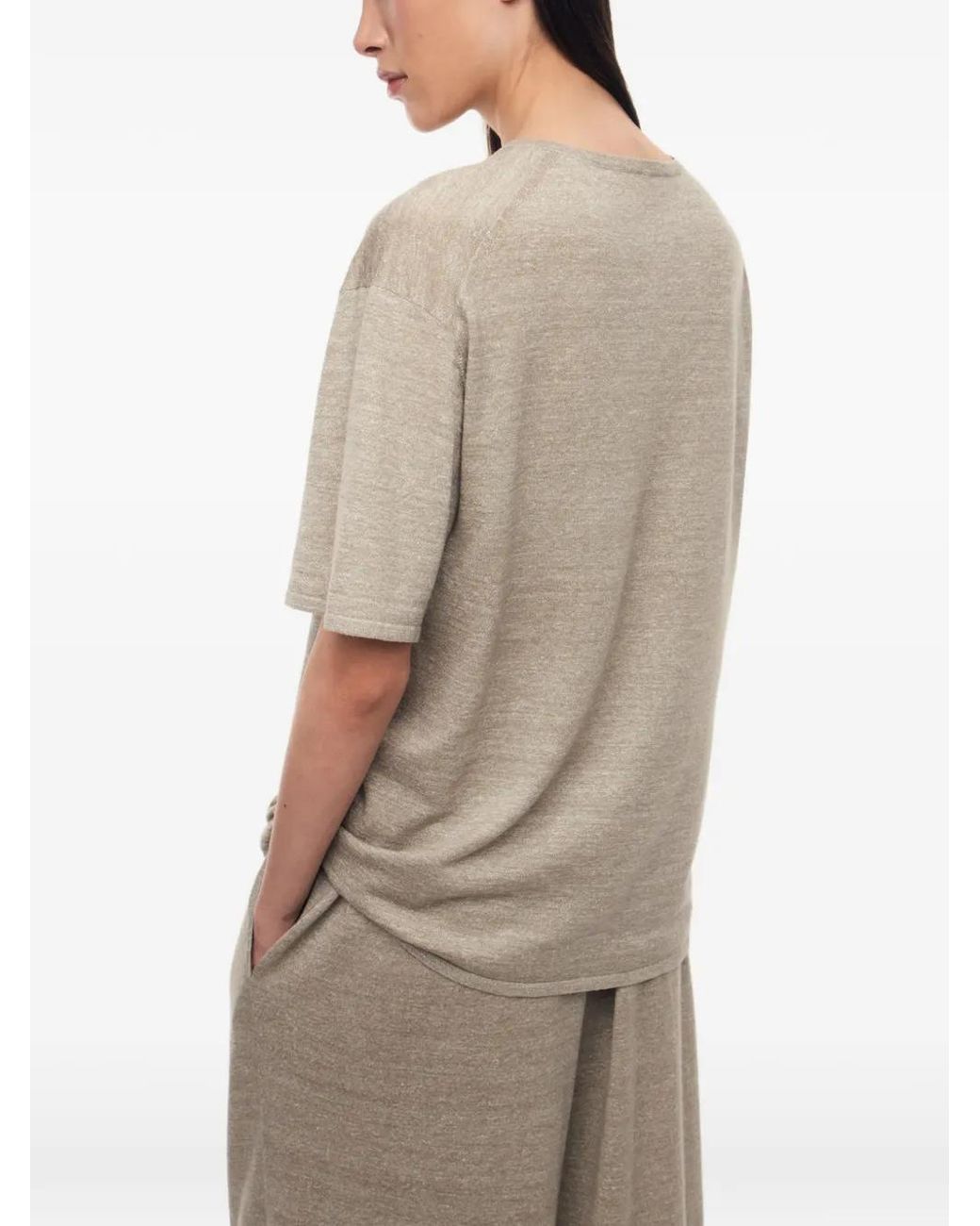 12 STOREEZ Natural Crew-Neck T-Shirt