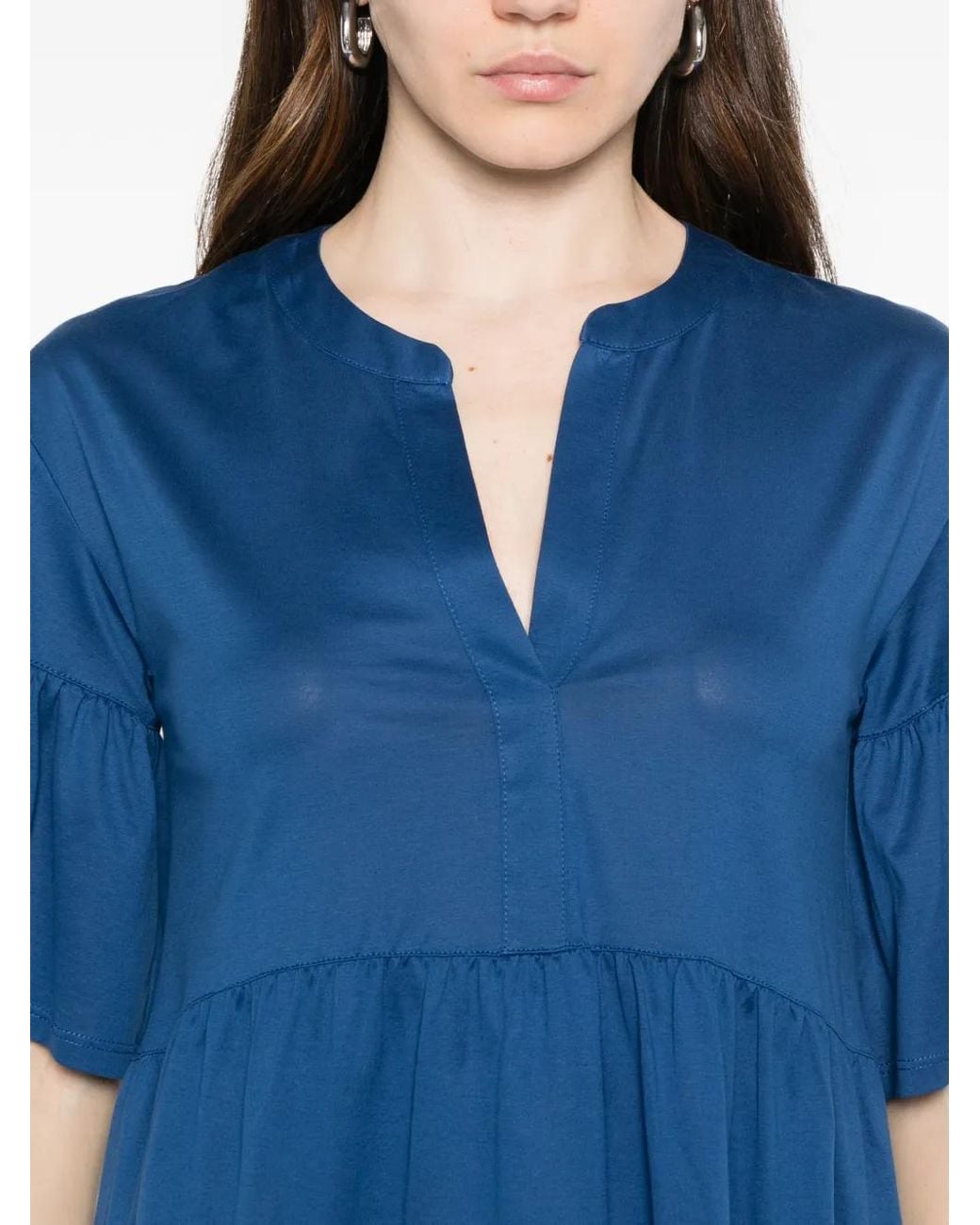Weekend by Maxmara Blue Wkdsaggina V-Neck Mini Dress