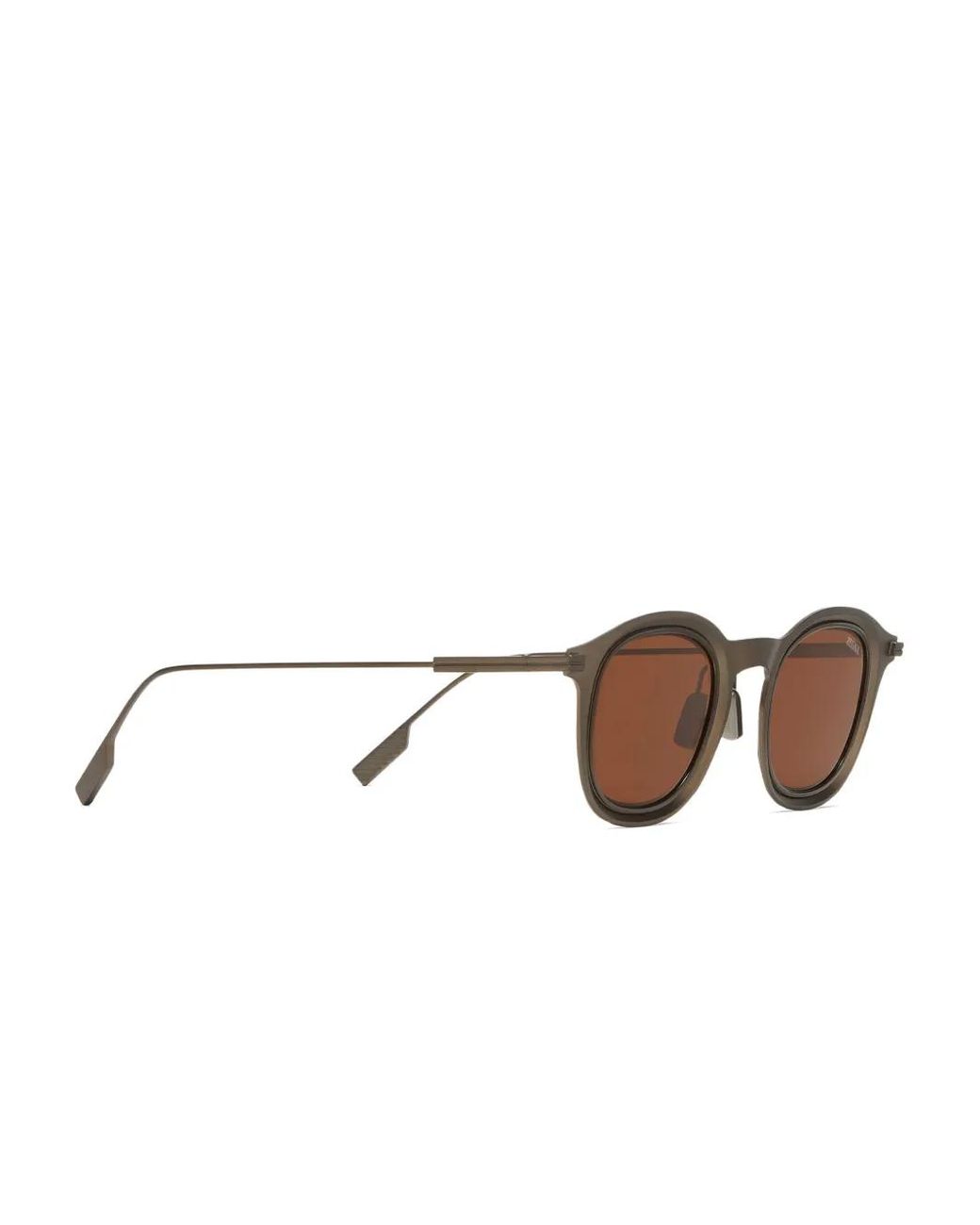 Zegna Brown Light Titanium Sunglasses for men