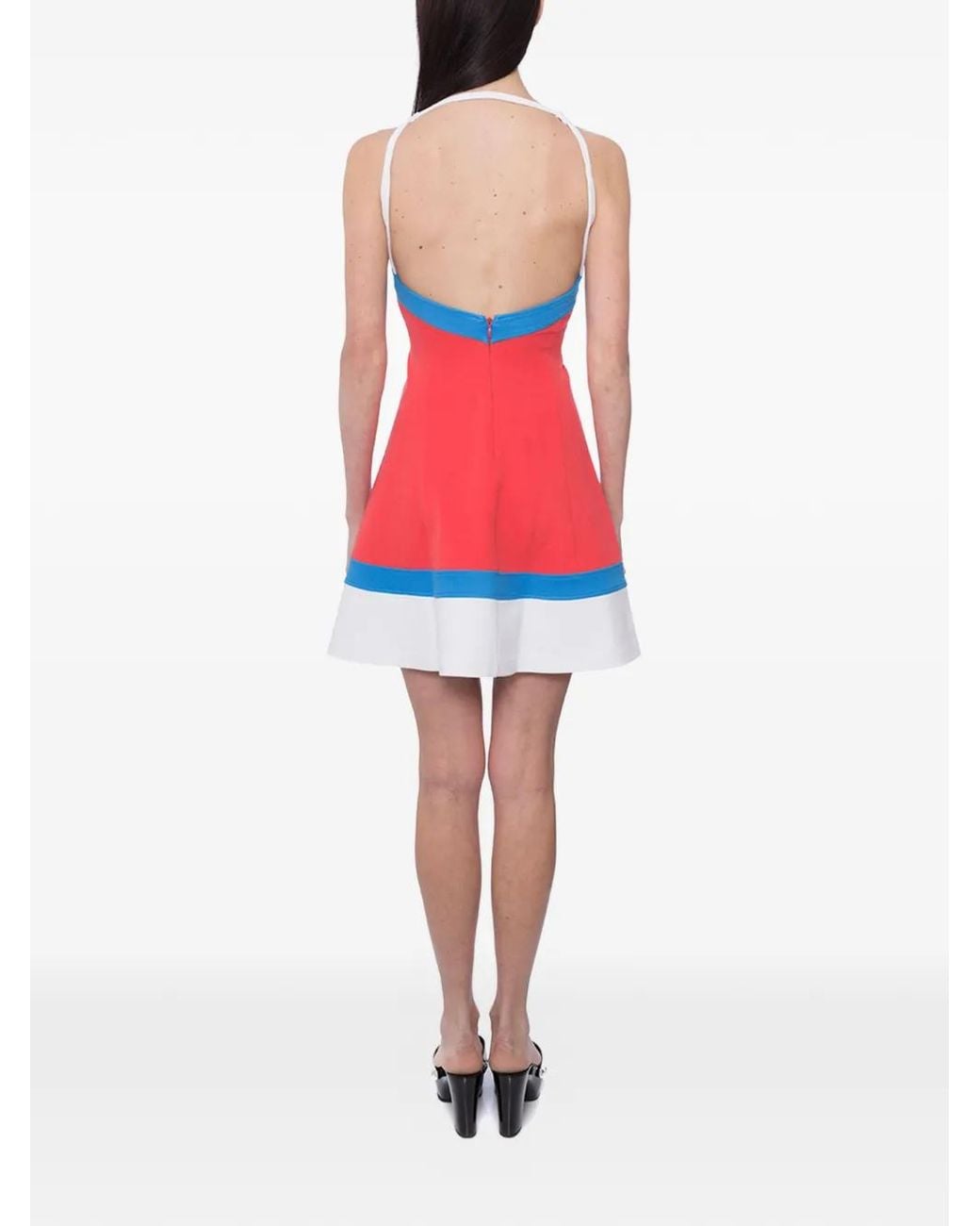 DSquared² Red Square-Neck Mini Dress